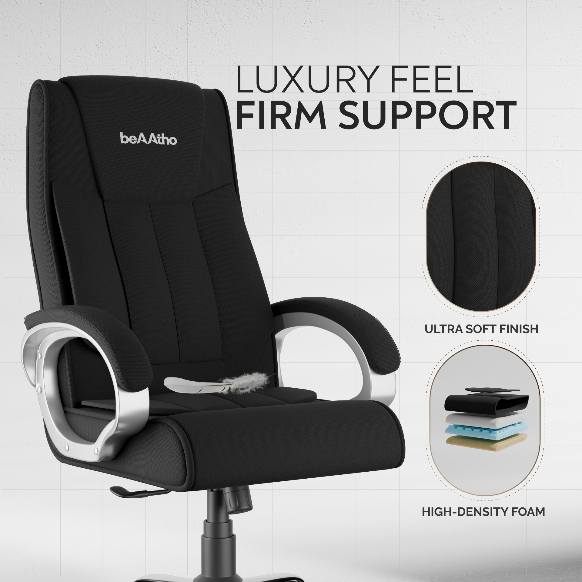 Berlin Orthopedic Boss Chair -3-Year Warranty | Breathable Executive Office Chair | Ergonomic High- Back Chair-Cushioned Seat & Armrests | Metal Base.