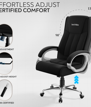 Berlin Orthopedic Boss Chair -3-Year Warranty | Breathable Executive Office Chair | Ergonomic High- Back Chair-Cushioned Seat & Armrests | Metal Base.