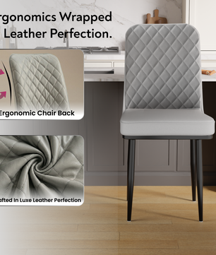 FurniVo IKON Premium Dining Chair with Cushioned Seat & Metal Legs | Premium Accent Chair for Living Room, Bedroom & Balcony | D.I.Y