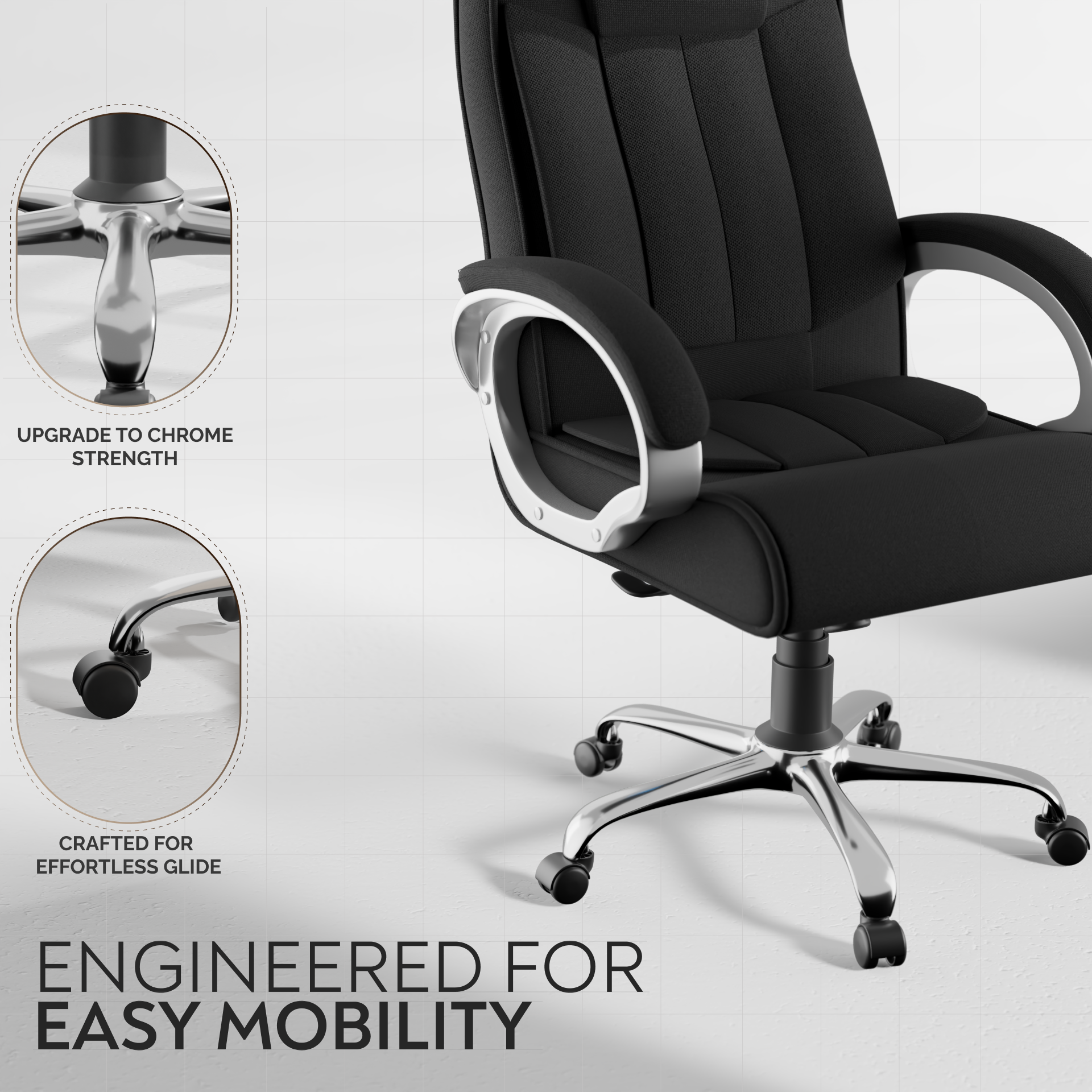 Berlin Orthopedic Boss Chair -3-Year Warranty | Breathable Executive Office Chair | Ergonomic High- Back Chair-Cushioned Seat & Armrests | Metal Base.