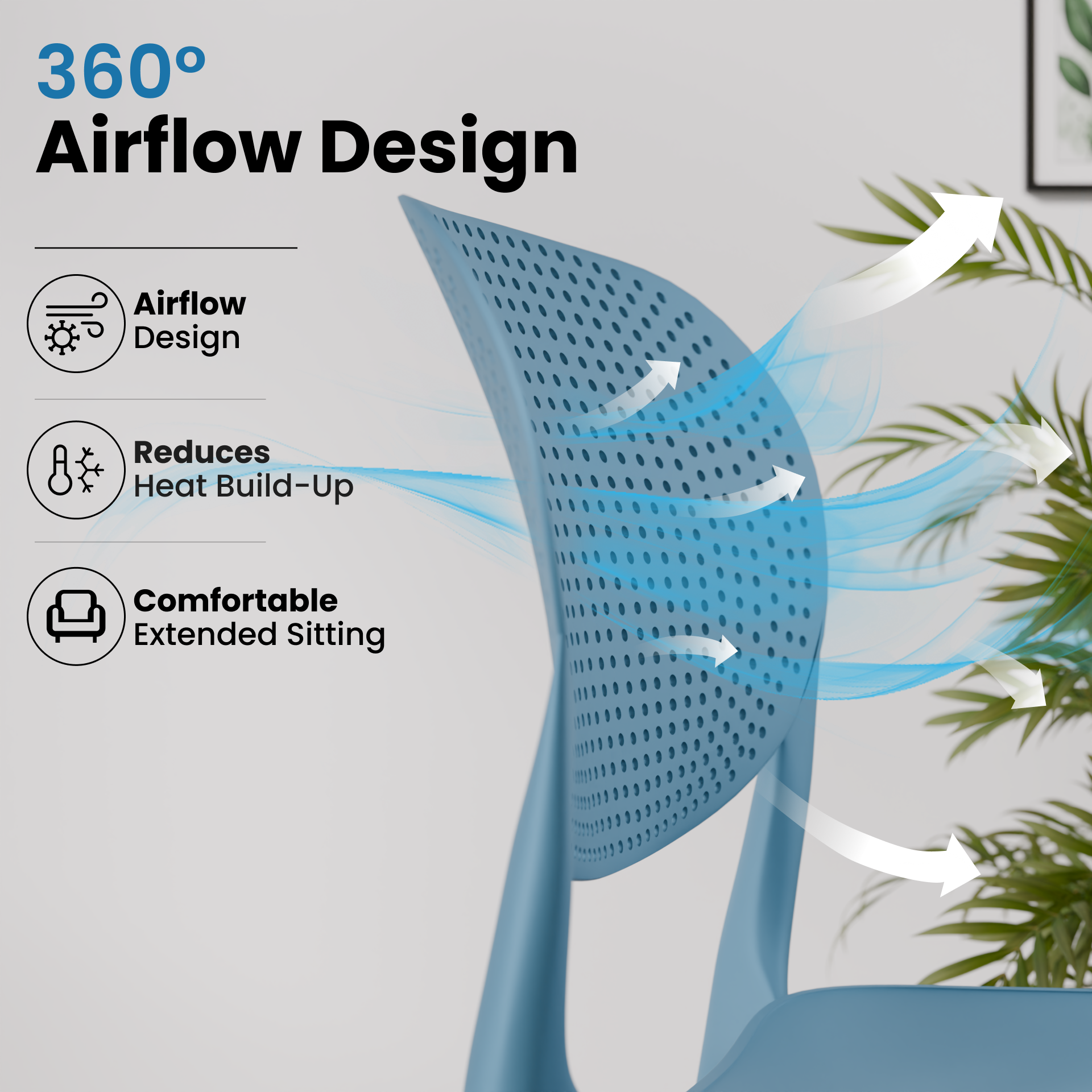 beAAtho Flora Stackable Multipurpose Chair | Modern Accent Chair for Home, Dining, Kitchen, Cafe & Restaurants | Durable Polypropylene | 3-Year Warranty