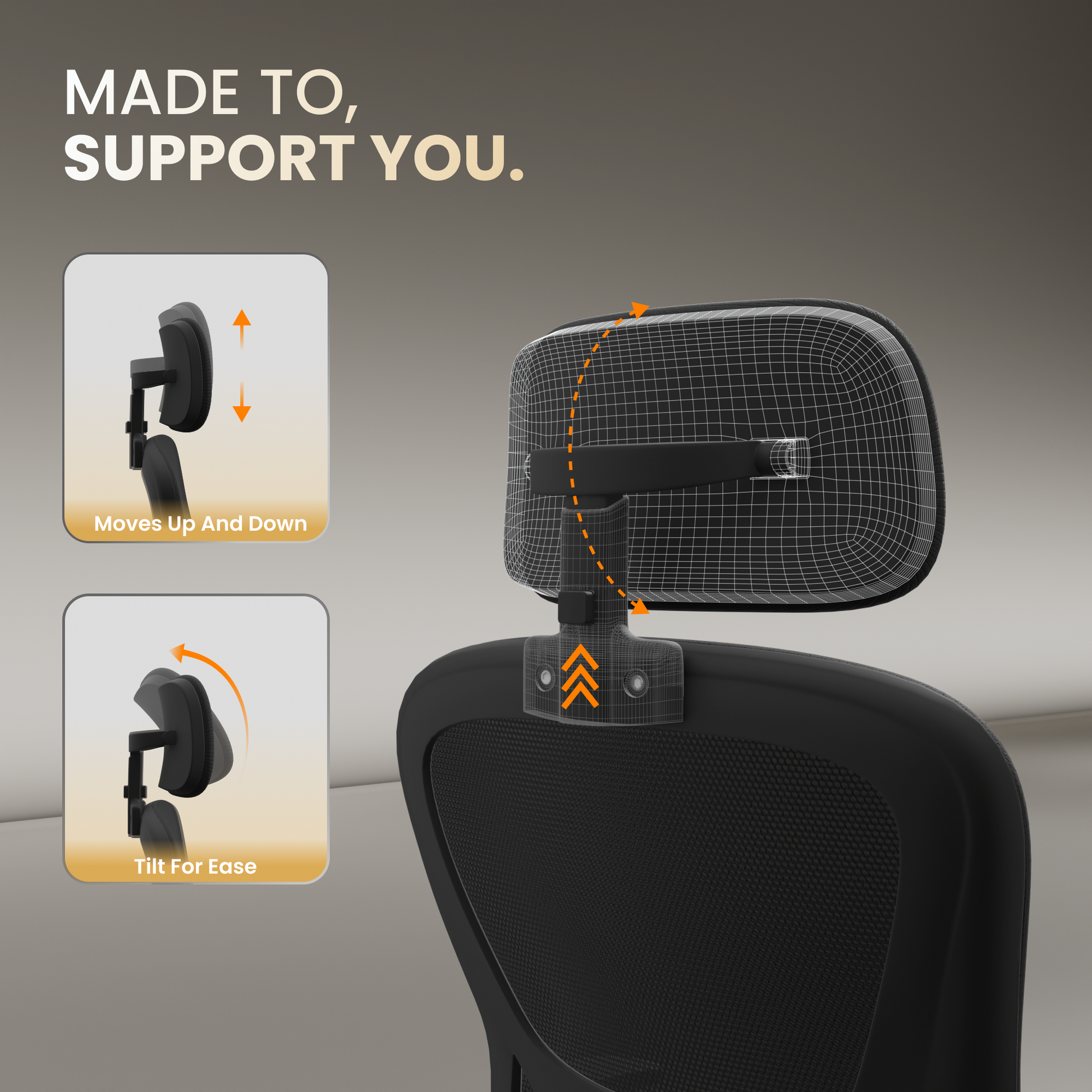 FurniVo Spark Ergonomic High Back Office Chair with 3D Adjustable Armrest, Adjustable Lumbar Support, Revolving Mesh Chair - Home & Office