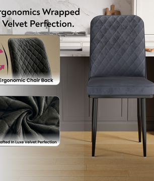 FurniVo IKON Premium Dining Chair with Cushioned Seat & Metal Legs | Premium Accent Chair for Living Room, Bedroom & Balcony | D.I.Y