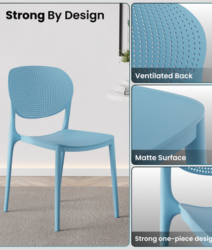 beAAtho Flora Stackable Multipurpose Chair | Modern Accent Chair for Home, Dining, Kitchen, Cafe & Restaurants | Durable Polypropylene | 3-Year Warranty