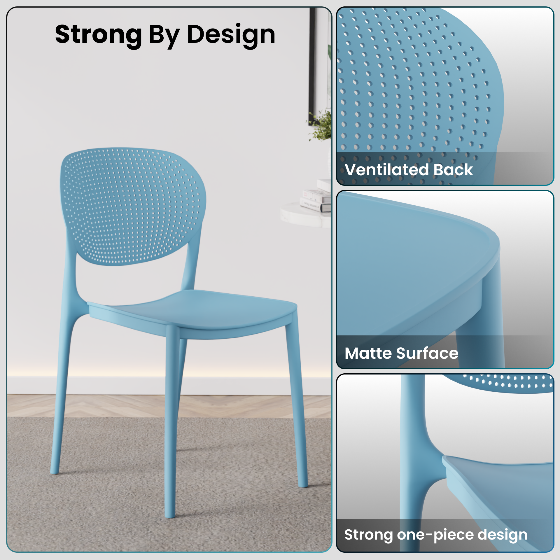beAAtho Flora Stackable Multipurpose Chair | Modern Accent Chair for Home, Dining, Kitchen, Cafe & Restaurants | Durable Polypropylene | 3-Year Warranty