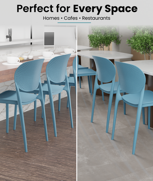 beAAtho Flora Stackable Multipurpose Chair | Modern Accent Chair for Home, Dining, Kitchen, Cafe & Restaurants | Durable Polypropylene | 3-Year Warranty