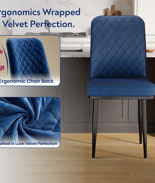FurniVo IKON Premium Dining Chair with Cushioned Seat & Metal Legs | Premium Accent Chair for Living Room, Bedroom & Balcony | D.I.Y