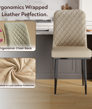 FurniVo IKON Premium Dining Chair with Cushioned Seat & Metal Legs | Premium Accent Chair for Living Room, Bedroom & Balcony | D.I.Y