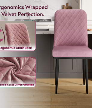 FurniVo IKON Premium Dining Chair with Cushioned Seat & Metal Legs | Premium Accent Chair for Living Room, Bedroom & Balcony | D.I.Y