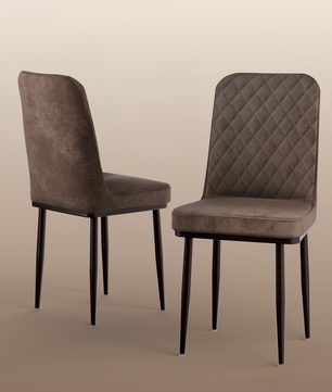 FurniVo IKON Premium Dining Chair with Cushioned Seat & Metal Legs | Premium Accent Chair for Living Room, Bedroom & Balcony | D.I.Y
