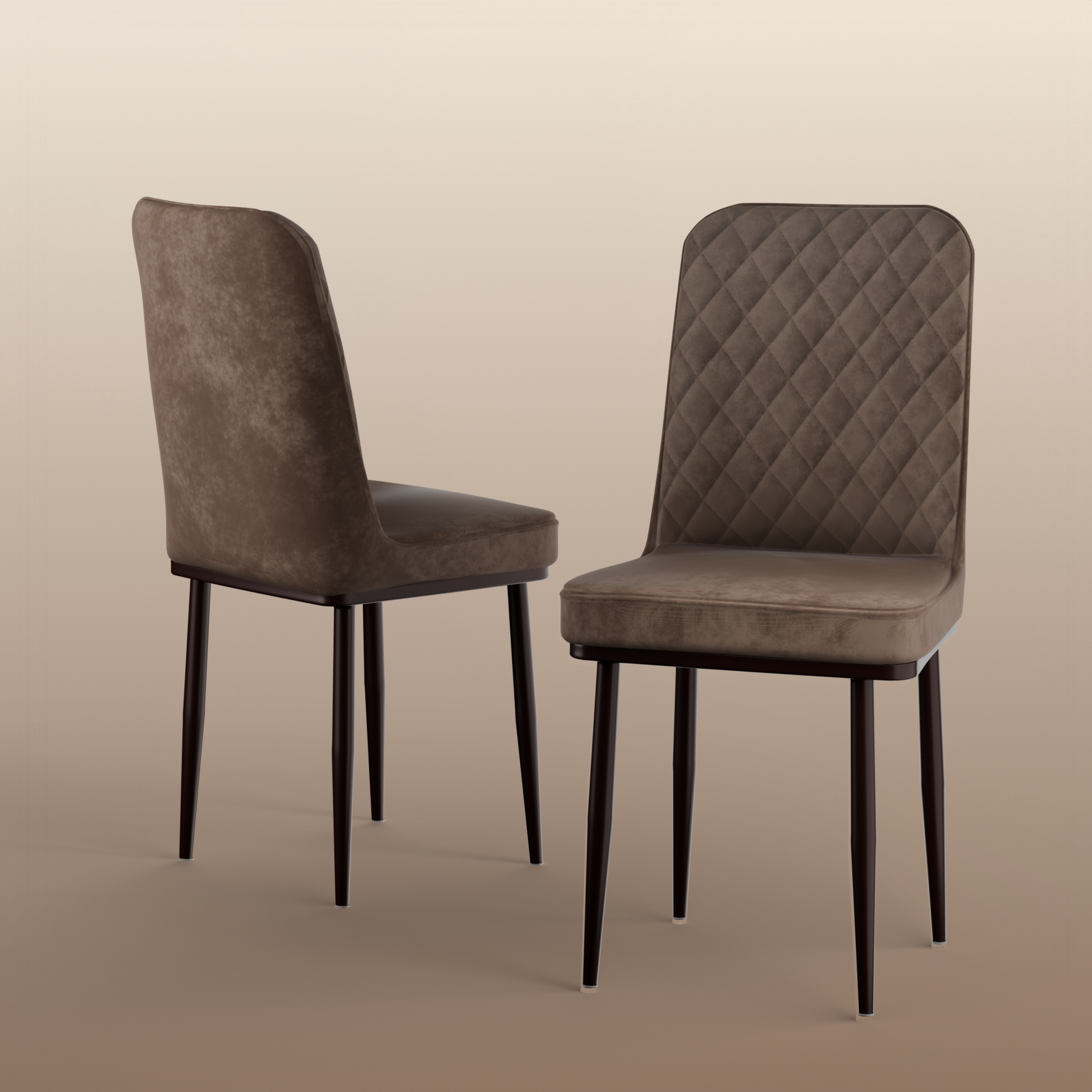 FurniVo IKON Premium Dining Chair with Cushioned Seat & Metal Legs | Premium Accent Chair for Living Room, Bedroom & Balcony | D.I.Y