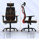 Dusk Ergonomic High Back Mesh Office Chair | Adjustable Lumbar Support, Adjustable Armrests,| Home Office Desk Chair, 3 Years Warranty