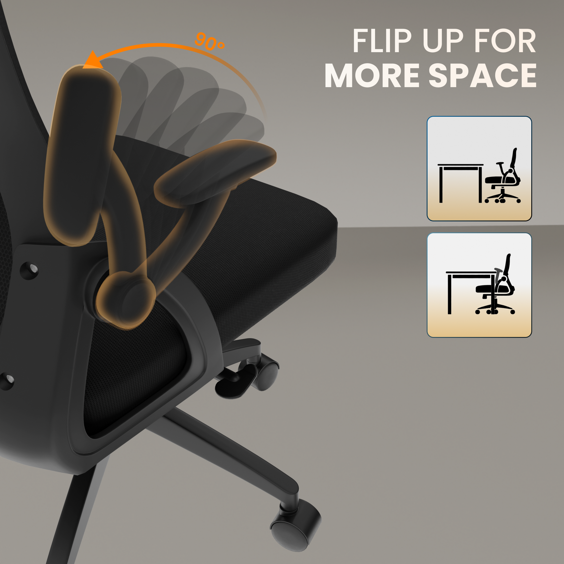 FurniVo Spark Ergonomic High Back Office Chair with 3D Adjustable Armrest, Adjustable Lumbar Support, Revolving Mesh Chair - Home & Office