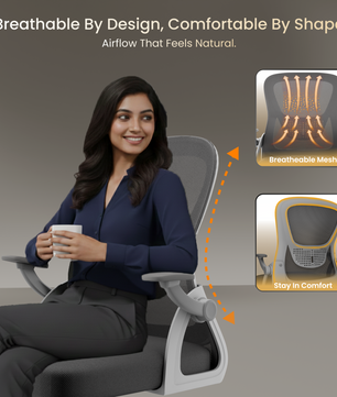 FurniVo Spark Ergonomic High Back Office Chair with 3D Adjustable Armrest, Adjustable Lumbar Support, Revolving Mesh Chair - Home & Office