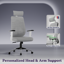Dusk Ergonomic High Back Mesh Office Chair | Adjustable Lumbar Support, Adjustable Armrests,| Home Office Desk Chair, 3 Years Warranty