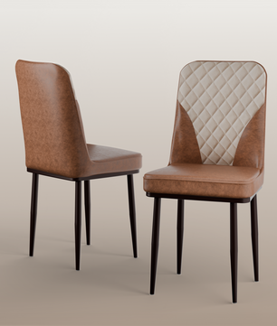 FurniVo IKON Premium Dining Chair with Cushioned Seat & Metal Legs | Premium Accent Chair for Living Room, Bedroom & Balcony | D.I.Y