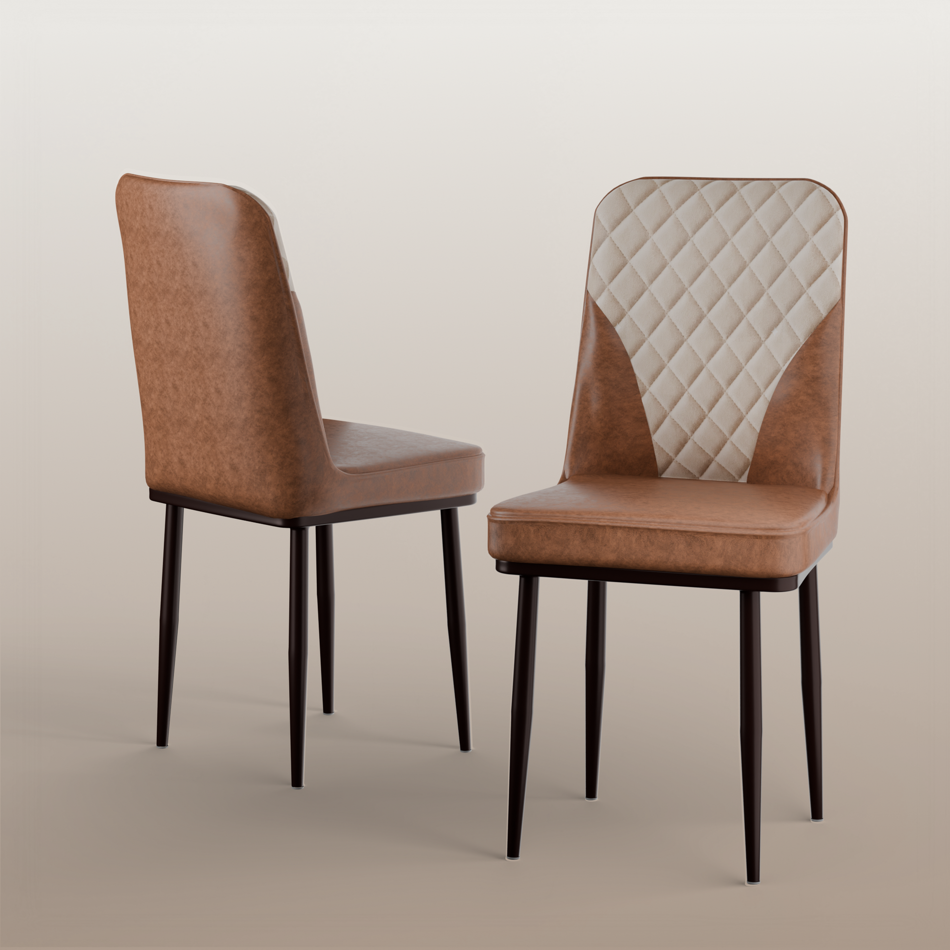 FurniVo IKON Premium Dining Chair with Cushioned Seat & Metal Legs | Premium Accent Chair for Living Room, Bedroom & Balcony | D.I.Y