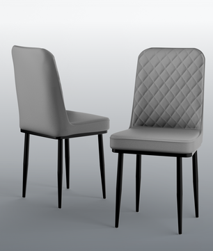FurniVo IKON Premium Dining Chair with Cushioned Seat & Metal Legs | Premium Accent Chair for Living Room, Bedroom & Balcony | D.I.Y