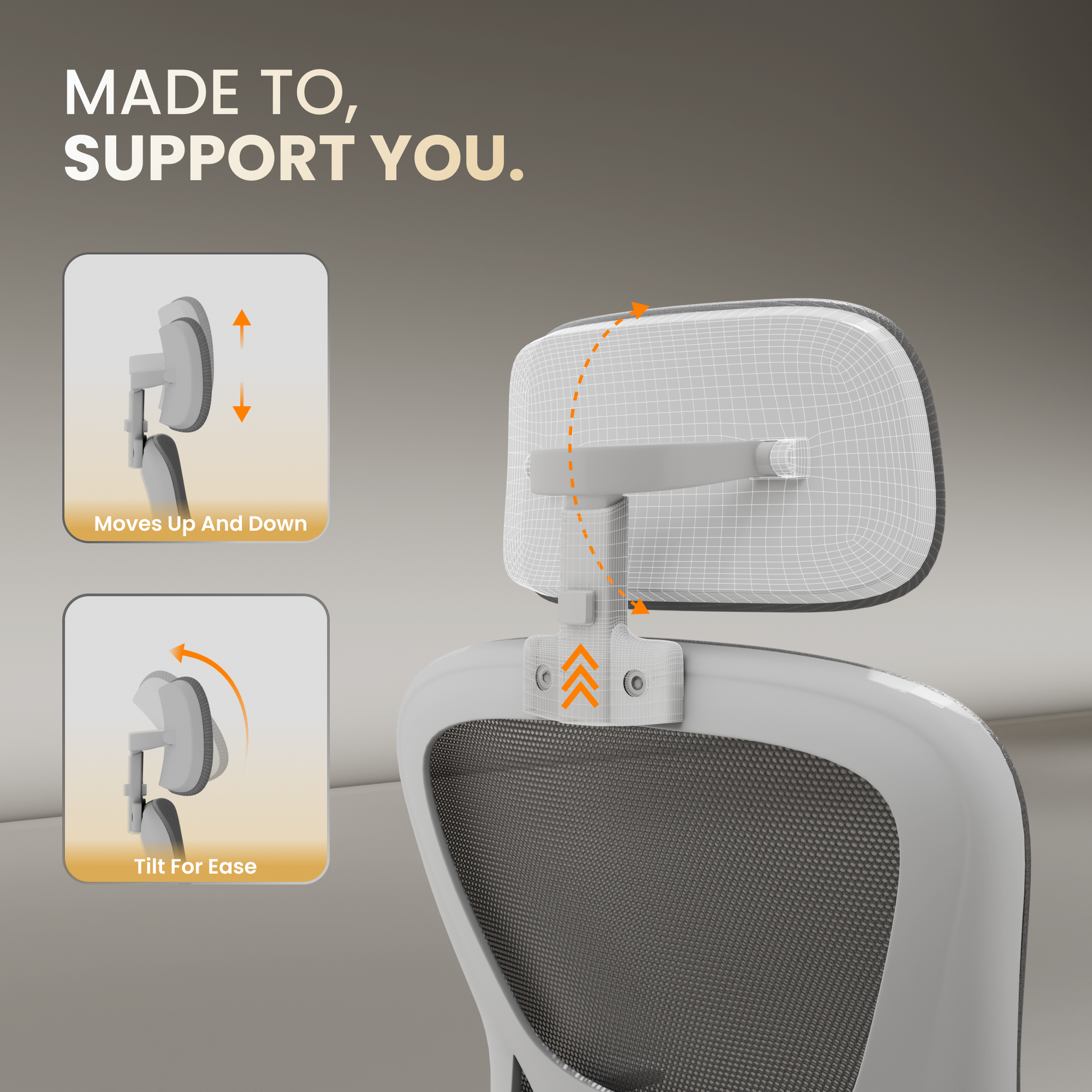 FurniVo Spark Ergonomic High Back Office Chair with 3D Adjustable Armrest, Adjustable Lumbar Support, Revolving Mesh Chair - Home & Office
