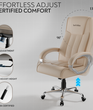 Berlin Orthopedic Boss Chair -3-Year Warranty | Breathable Executive Office Chair | Ergonomic High- Back Chair-Cushioned Seat & Armrests | Metal Base.