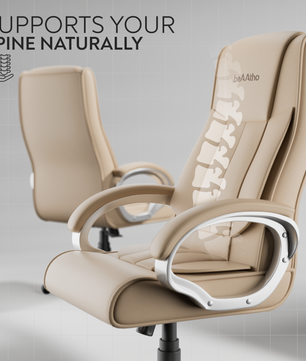 Berlin Orthopedic Boss Chair -3-Year Warranty | Breathable Executive Office Chair | Ergonomic High- Back Chair-Cushioned Seat & Armrests | Metal Base.