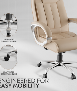 Berlin Orthopedic Boss Chair -3-Year Warranty | Breathable Executive Office Chair | Ergonomic High- Back Chair-Cushioned Seat & Armrests | Metal Base.