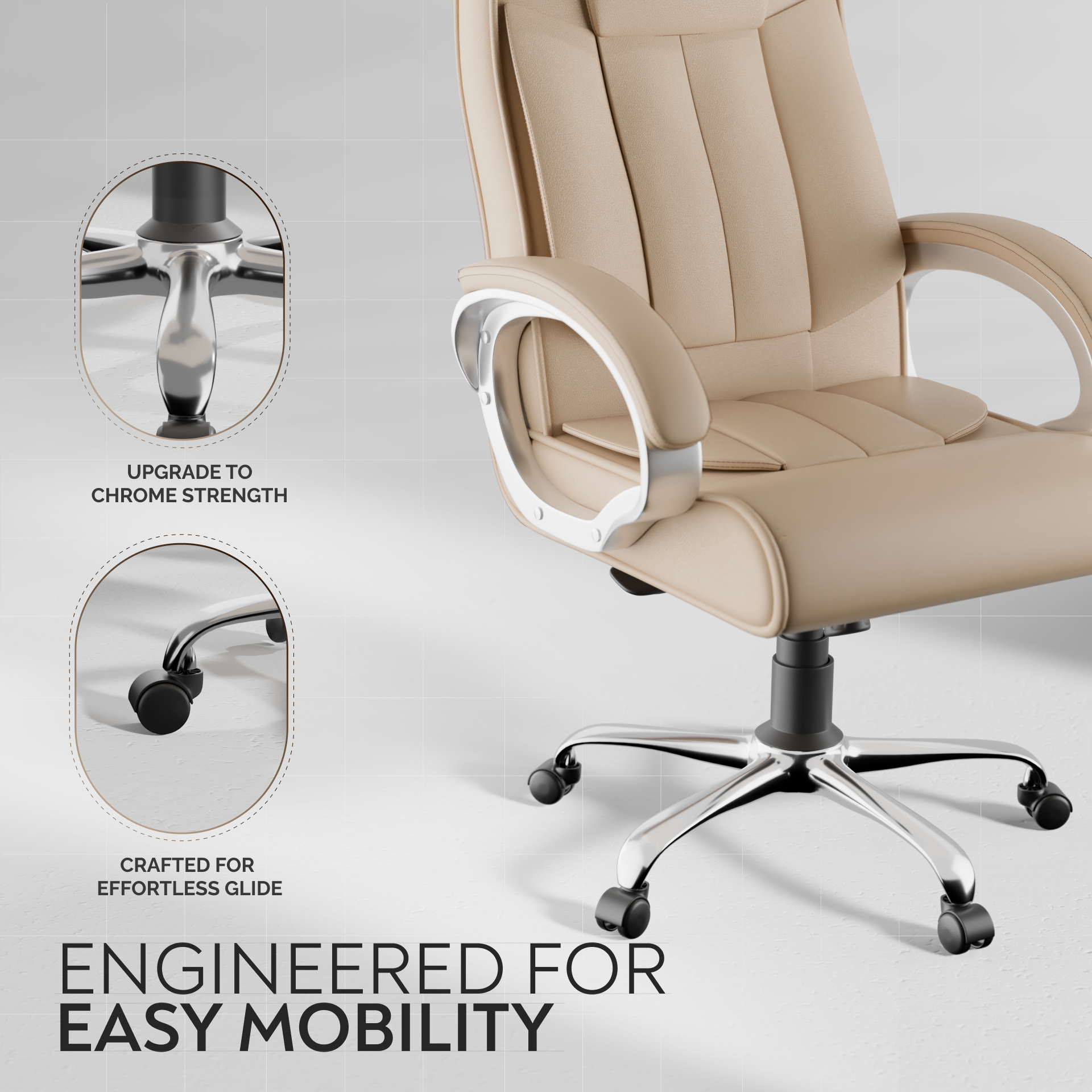 Berlin Orthopedic Boss Chair -3-Year Warranty | Breathable Executive Office Chair | Ergonomic High- Back Chair-Cushioned Seat & Armrests | Metal Base.