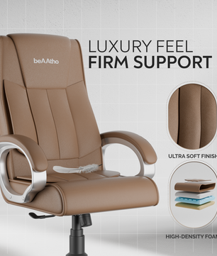 Berlin Orthopedic Boss Chair -3-Year Warranty | Breathable Executive Office Chair | Ergonomic High- Back Chair-Cushioned Seat & Armrests | Metal Base.