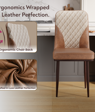 FurniVo IKON Premium Dining Chair with Cushioned Seat & Metal Legs | Premium Accent Chair for Living Room, Bedroom & Balcony | D.I.Y