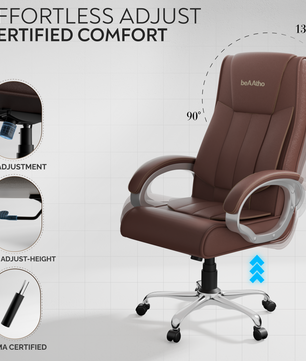 Berlin Orthopedic Boss Chair -3-Year Warranty | Breathable Executive Office Chair | Ergonomic High- Back Chair-Cushioned Seat & Armrests | Metal Base.