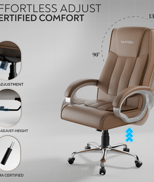 Berlin Orthopedic Boss Chair -3-Year Warranty | Breathable Executive Office Chair | Ergonomic High- Back Chair-Cushioned Seat & Armrests | Metal Base.