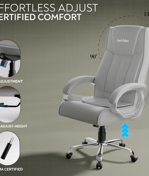 Berlin Orthopedic Boss Chair -3-Year Warranty | Breathable Executive Office Chair | Ergonomic High- Back Chair-Cushioned Seat & Armrests | Metal Base.