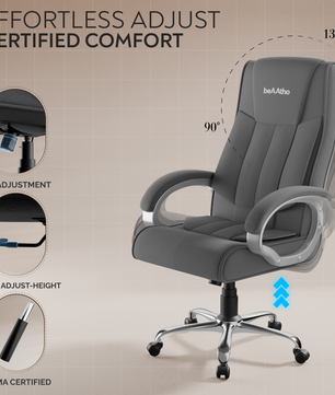 Berlin Orthopedic Boss Chair -3-Year Warranty | Breathable Executive Office Chair | Ergonomic High- Back Chair-Cushioned Seat & Armrests | Metal Base.