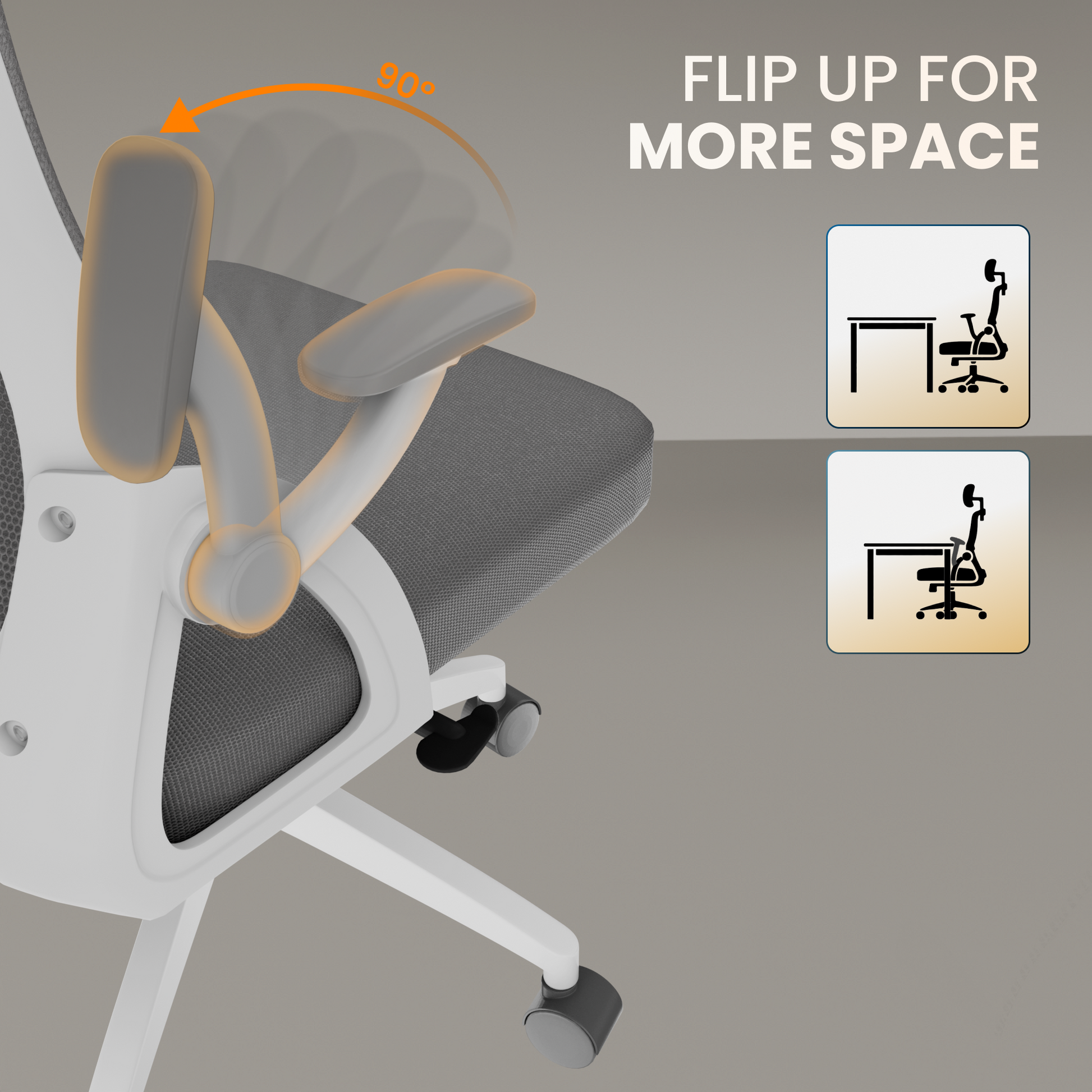 FurniVo Spark Ergonomic High Back Office Chair with 3D Adjustable Armrest, Adjustable Lumbar Support, Revolving Mesh Chair - Home & Office