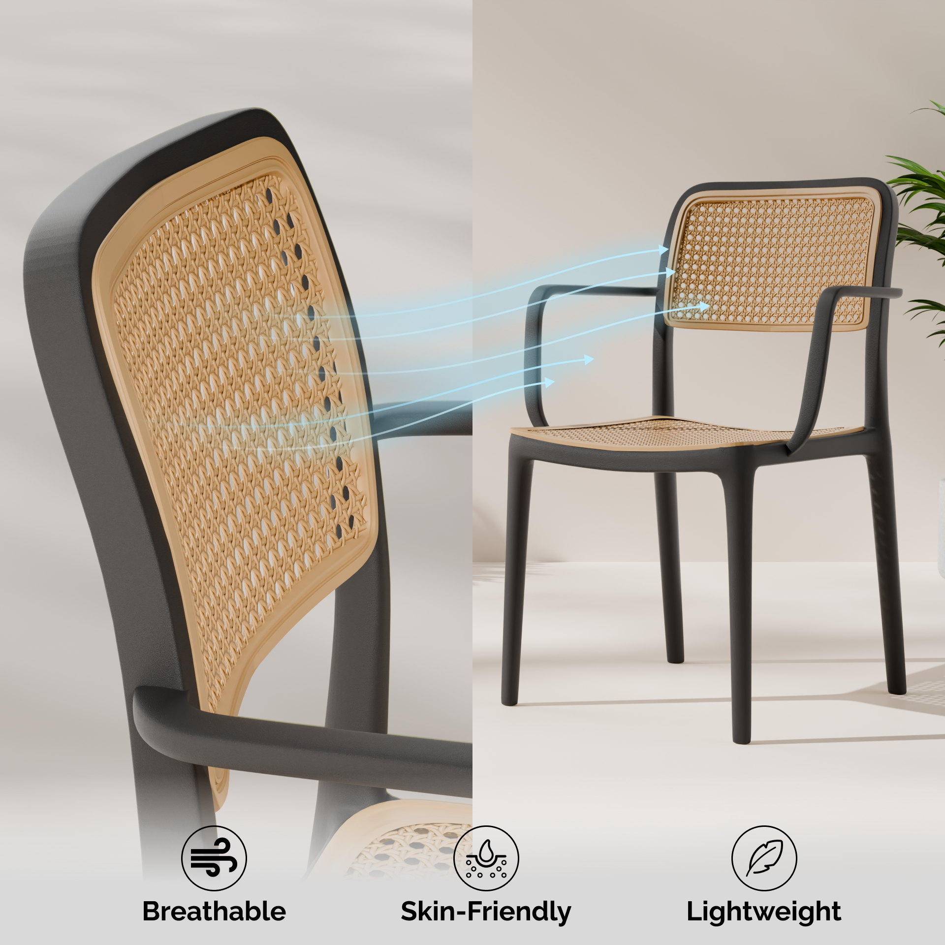 beAAtho Bloom Designer Chair for Dining, Living Room, Bedroom, Cafeteria, Cafe, Restaurant & Hotel | Modern Accent Chair | Ergonomic Comfort | Indoor & Outdoor Use | 3-Year Warranty |