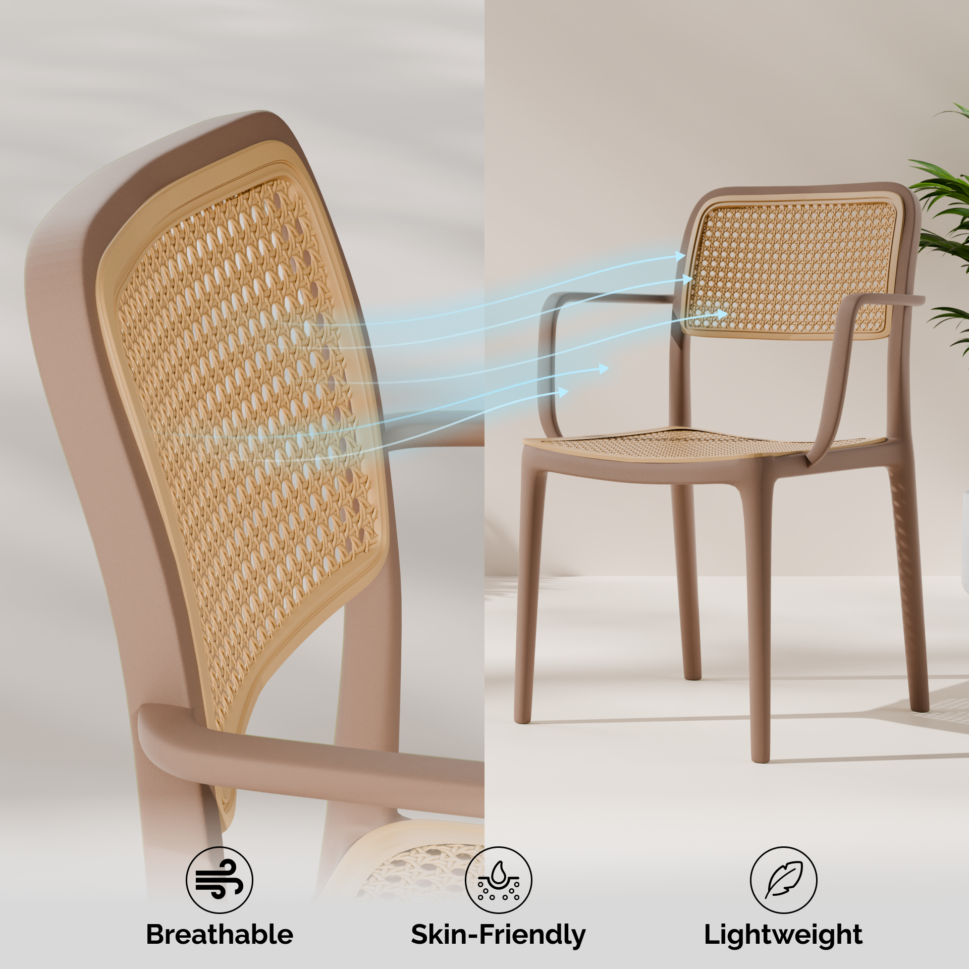 beAAtho Bloom Designer Chair for Dining, Living Room, Bedroom, Cafeteria, Cafe, Restaurant & Hotel | Modern Accent Chair | Ergonomic Comfort | Indoor & Outdoor Use | 3-Year Warranty |