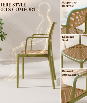 beAAtho Bloom Designer Chair for Dining, Living Room, Bedroom, Cafeteria, Cafe, Restaurant & Hotel | Modern Accent Chair | Ergonomic Comfort | Indoor & Outdoor Use | 3-Year Warranty |