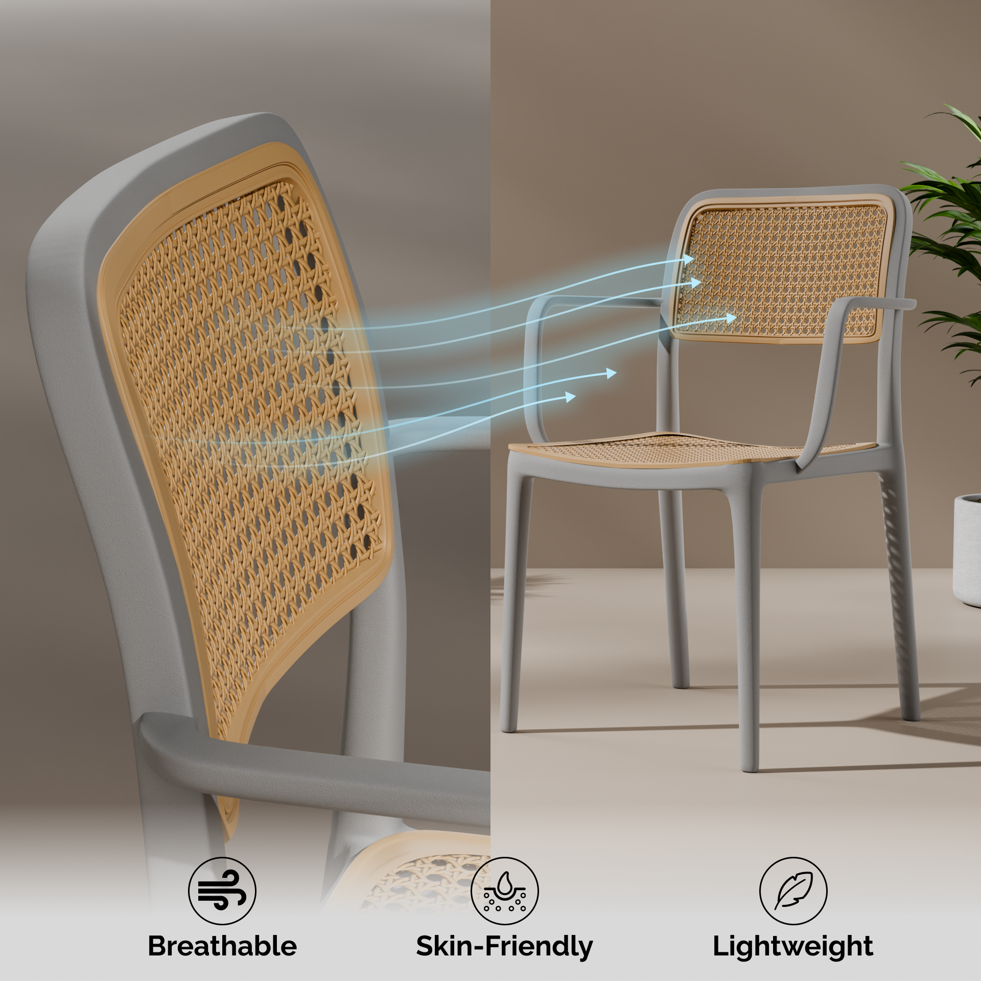 beAAtho Bloom Designer Chair for Dining, Living Room, Bedroom, Cafeteria, Cafe, Restaurant & Hotel | Modern Accent Chair | Ergonomic Comfort | Indoor & Outdoor Use | 3-Year Warranty |