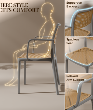 beAAtho Bloom Designer Chair for Dining, Living Room, Bedroom, Cafeteria, Cafe, Restaurant & Hotel | Modern Accent Chair | Ergonomic Comfort | Indoor & Outdoor Use | 3-Year Warranty |