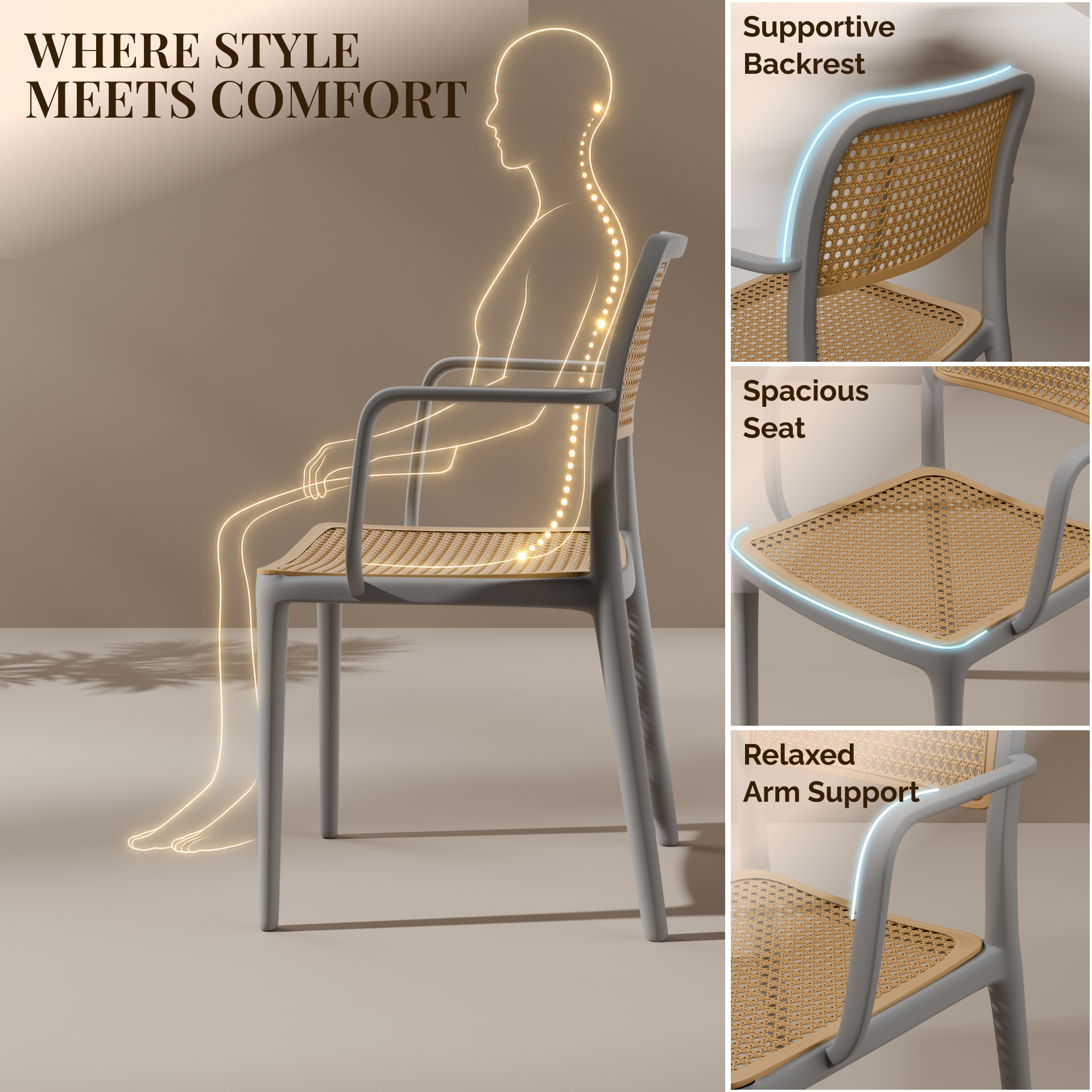 beAAtho Bloom Designer Chair for Dining, Living Room, Bedroom, Cafeteria, Cafe, Restaurant & Hotel | Modern Accent Chair | Ergonomic Comfort | Indoor & Outdoor Use | 3-Year Warranty |