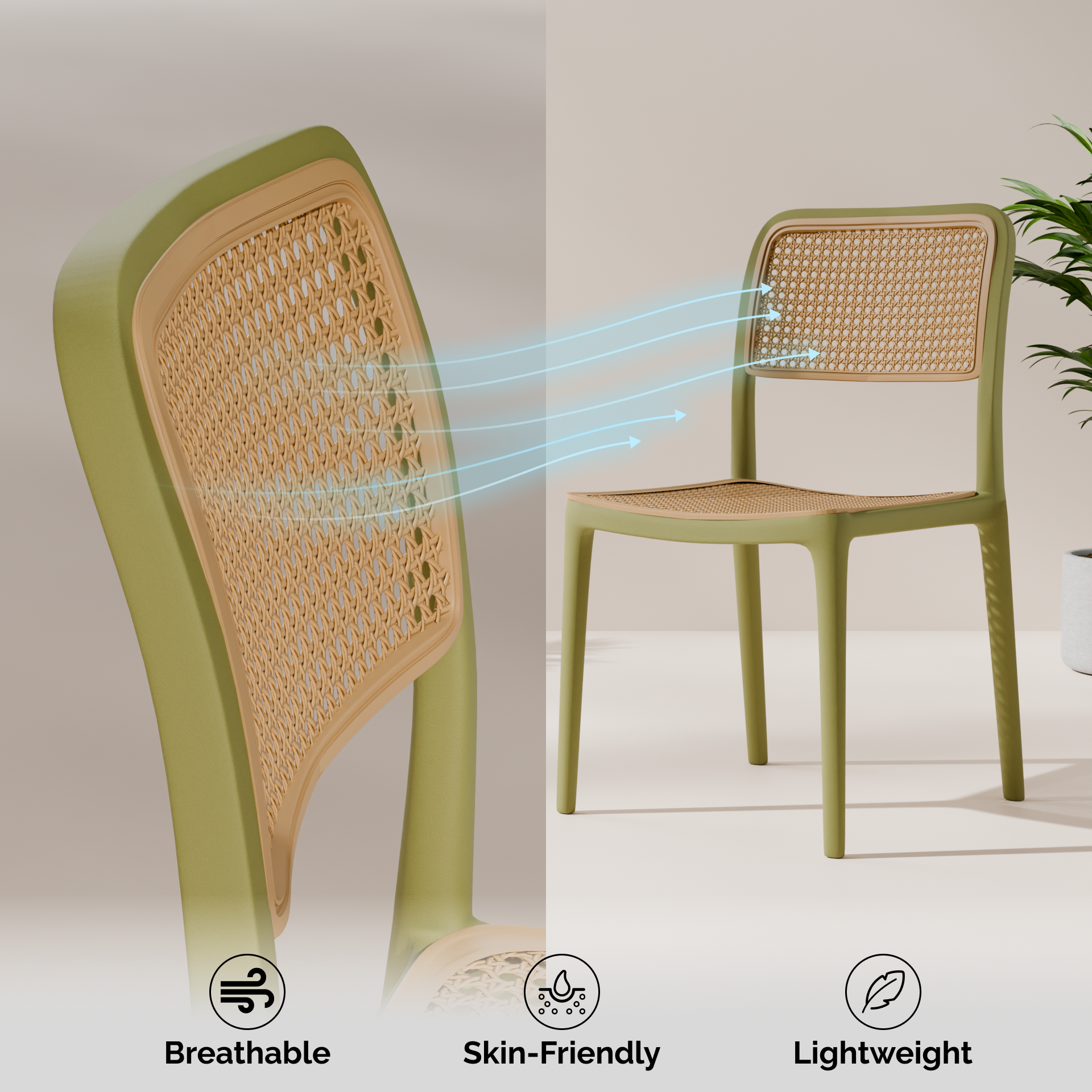 beAAtho Bloom Designer Chair for Dining, Living Room, Bedroom, Cafeteria, Cafe, Restaurant & Hotel | Modern Accent Chair | Ergonomic Comfort | Indoor & Outdoor Use | 3-Year Warranty |