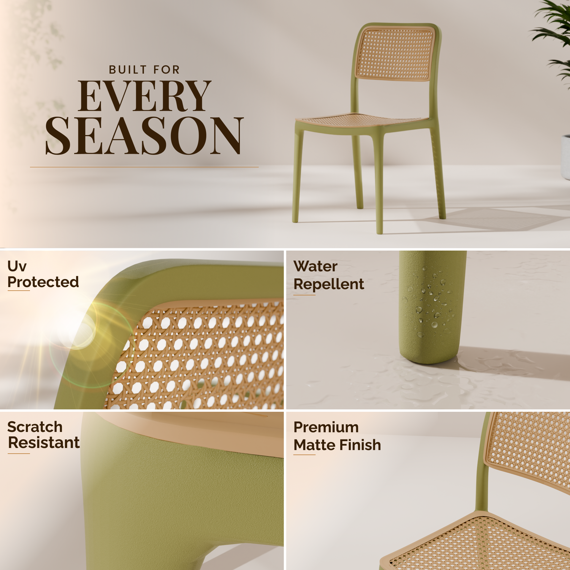 beAAtho Bloom Designer Chair for Dining, Living Room, Bedroom, Cafeteria, Cafe, Restaurant & Hotel | Modern Accent Chair | Ergonomic Comfort | Indoor & Outdoor Use | 3-Year Warranty |