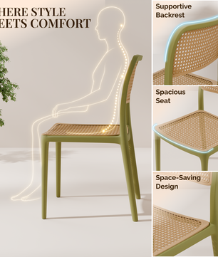 beAAtho Bloom Designer Chair for Dining, Living Room, Bedroom, Cafeteria, Cafe, Restaurant & Hotel | Modern Accent Chair | Ergonomic Comfort | Indoor & Outdoor Use | 3-Year Warranty |