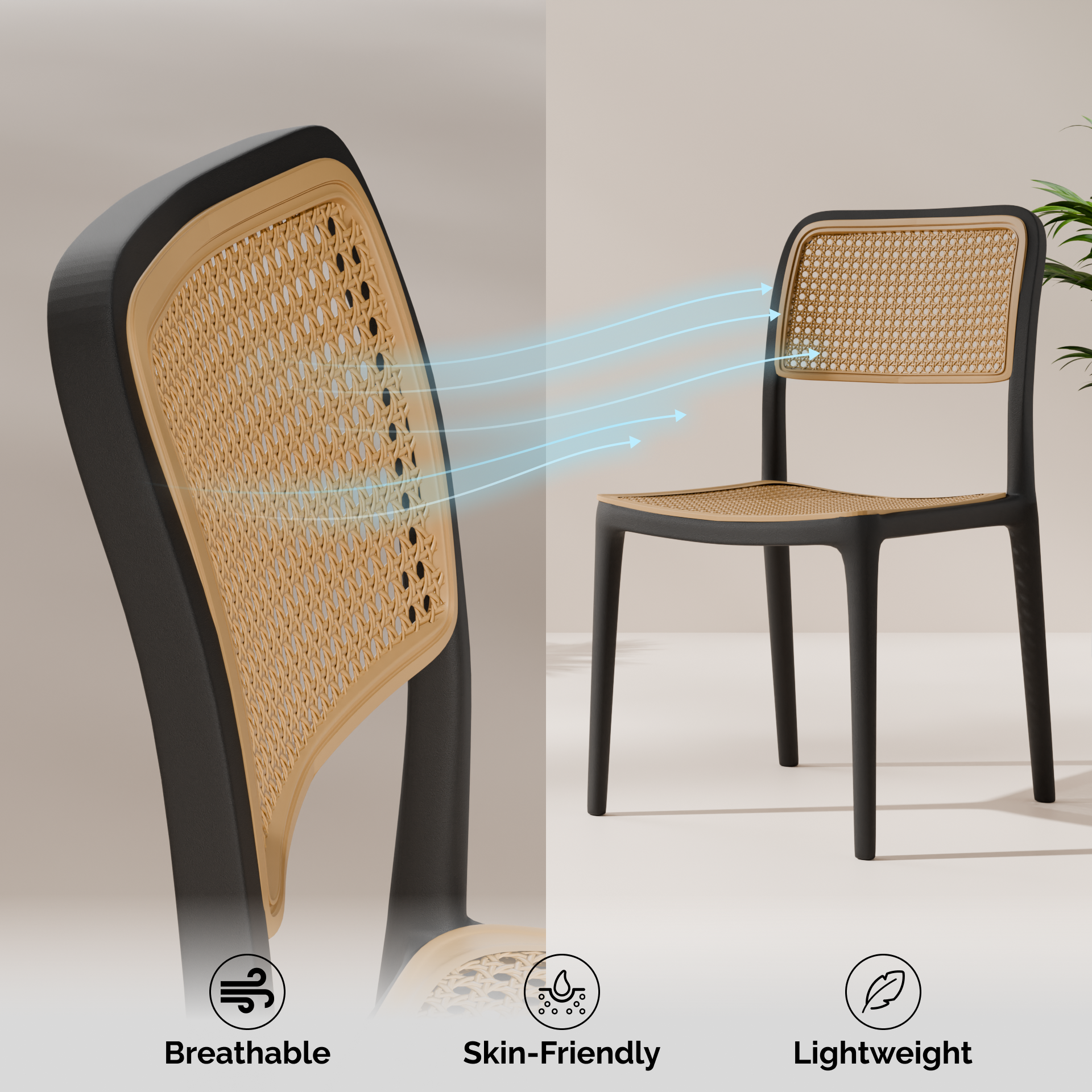 beAAtho Bloom Designer Chair for Dining, Living Room, Bedroom, Cafeteria, Cafe, Restaurant & Hotel | Modern Accent Chair | Ergonomic Comfort | Indoor & Outdoor Use | 3-Year Warranty |