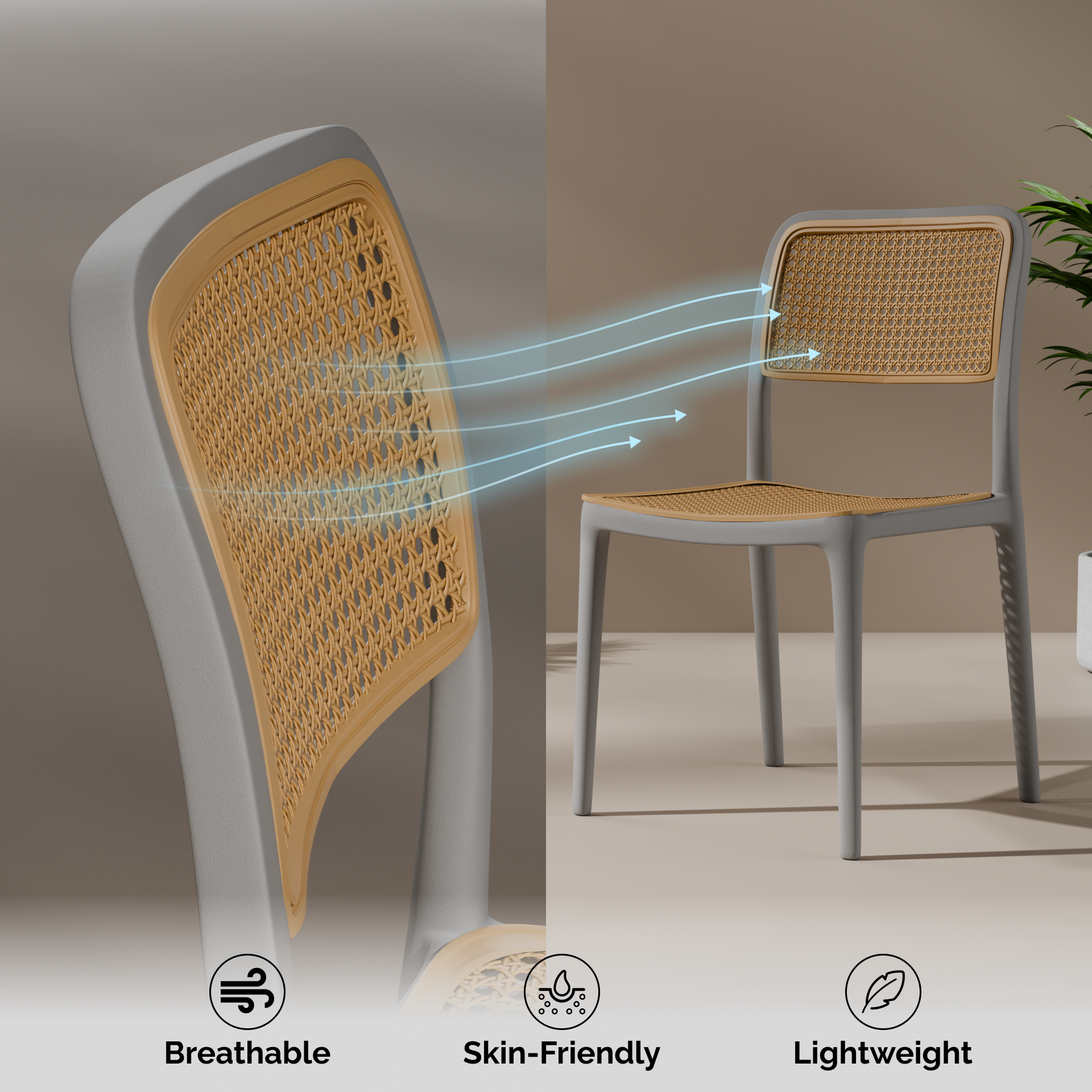 beAAtho Bloom Designer Chair for Dining, Living Room, Bedroom, Cafeteria, Cafe, Restaurant & Hotel | Modern Accent Chair | Ergonomic Comfort | Indoor & Outdoor Use | 3-Year Warranty |