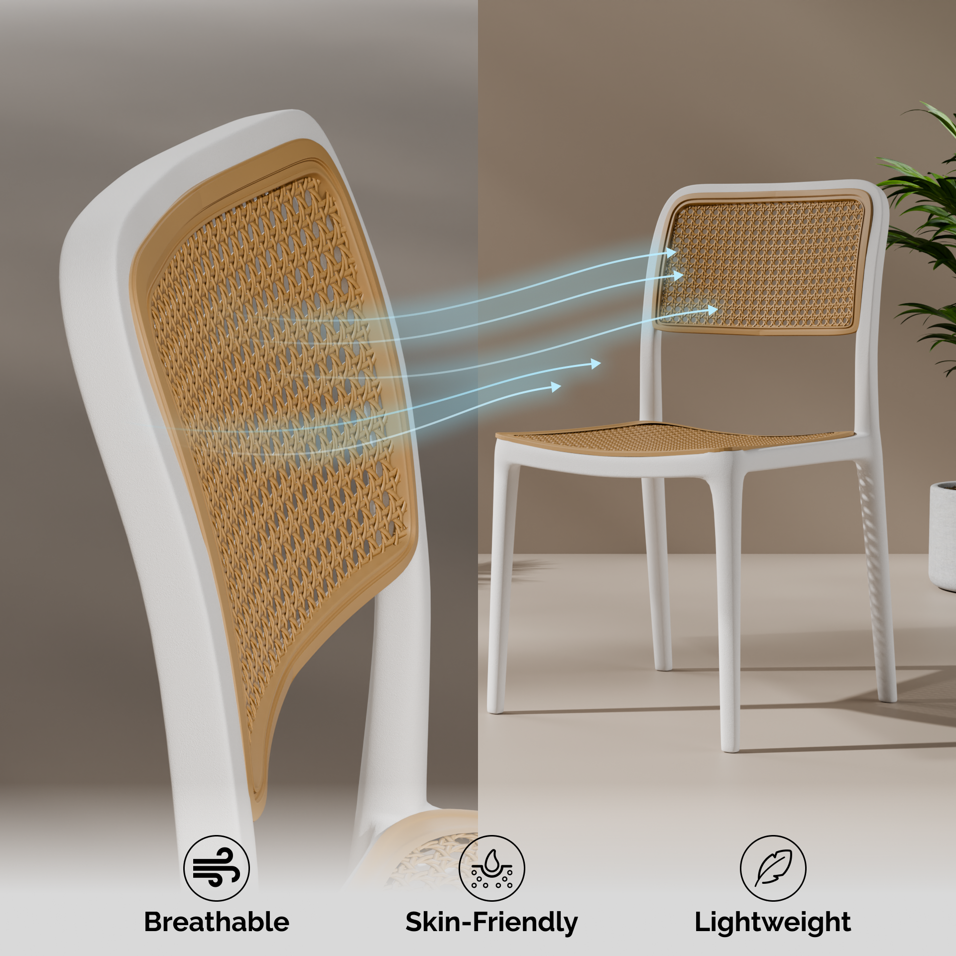 beAAtho Bloom Designer Chair for Dining, Living Room, Bedroom, Cafeteria, Cafe, Restaurant & Hotel | Modern Accent Chair | Ergonomic Comfort | Indoor & Outdoor Use | 3-Year Warranty |