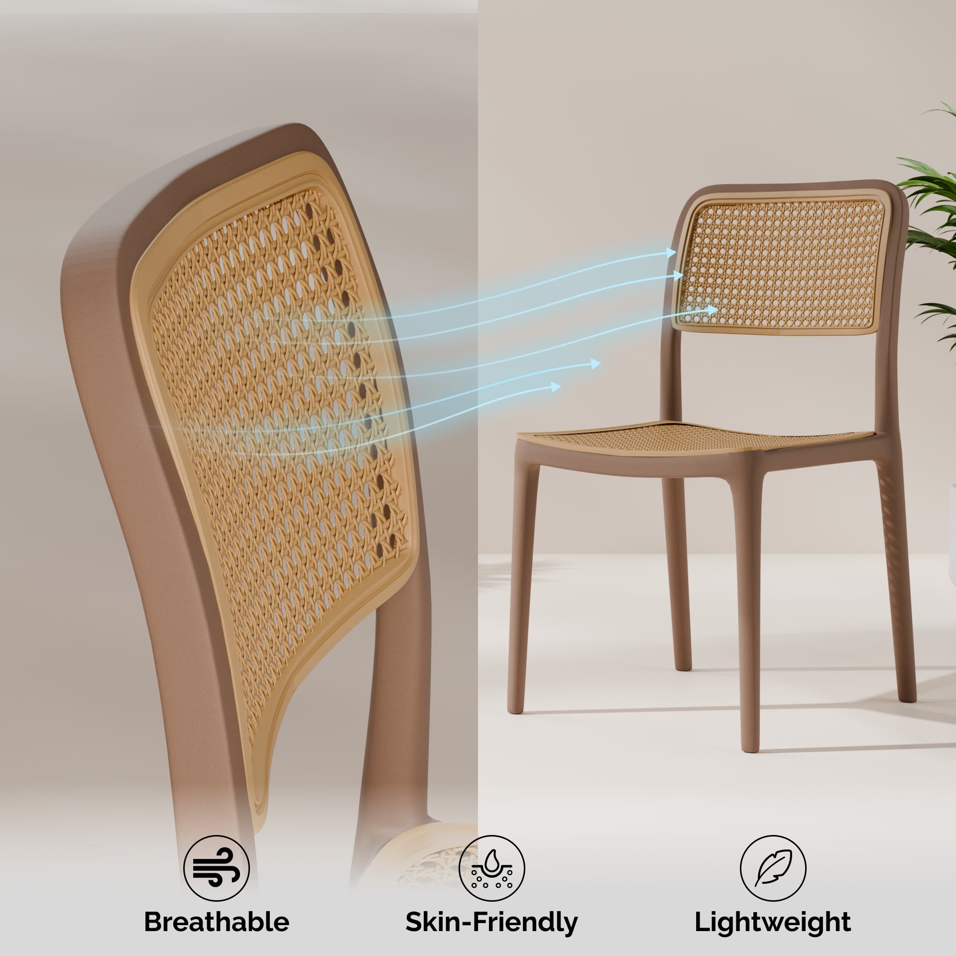 beAAtho Bloom Designer Chair for Dining, Living Room, Bedroom, Cafeteria, Cafe, Restaurant & Hotel | Modern Accent Chair | Ergonomic Comfort | Indoor & Outdoor Use | 3-Year Warranty |