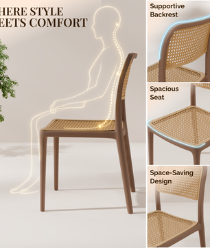 beAAtho Bloom Designer Chair for Dining, Living Room, Bedroom, Cafeteria, Cafe, Restaurant & Hotel | Modern Accent Chair | Ergonomic Comfort | Indoor & Outdoor Use | 3-Year Warranty |