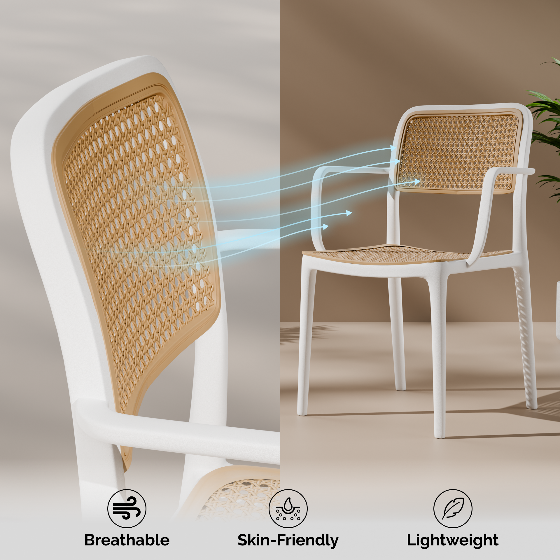 beAAtho Bloom Designer Chair for Dining, Living Room, Bedroom, Cafeteria, Cafe, Restaurant & Hotel | Modern Accent Chair | Ergonomic Comfort | Indoor & Outdoor Use | 3-Year Warranty |