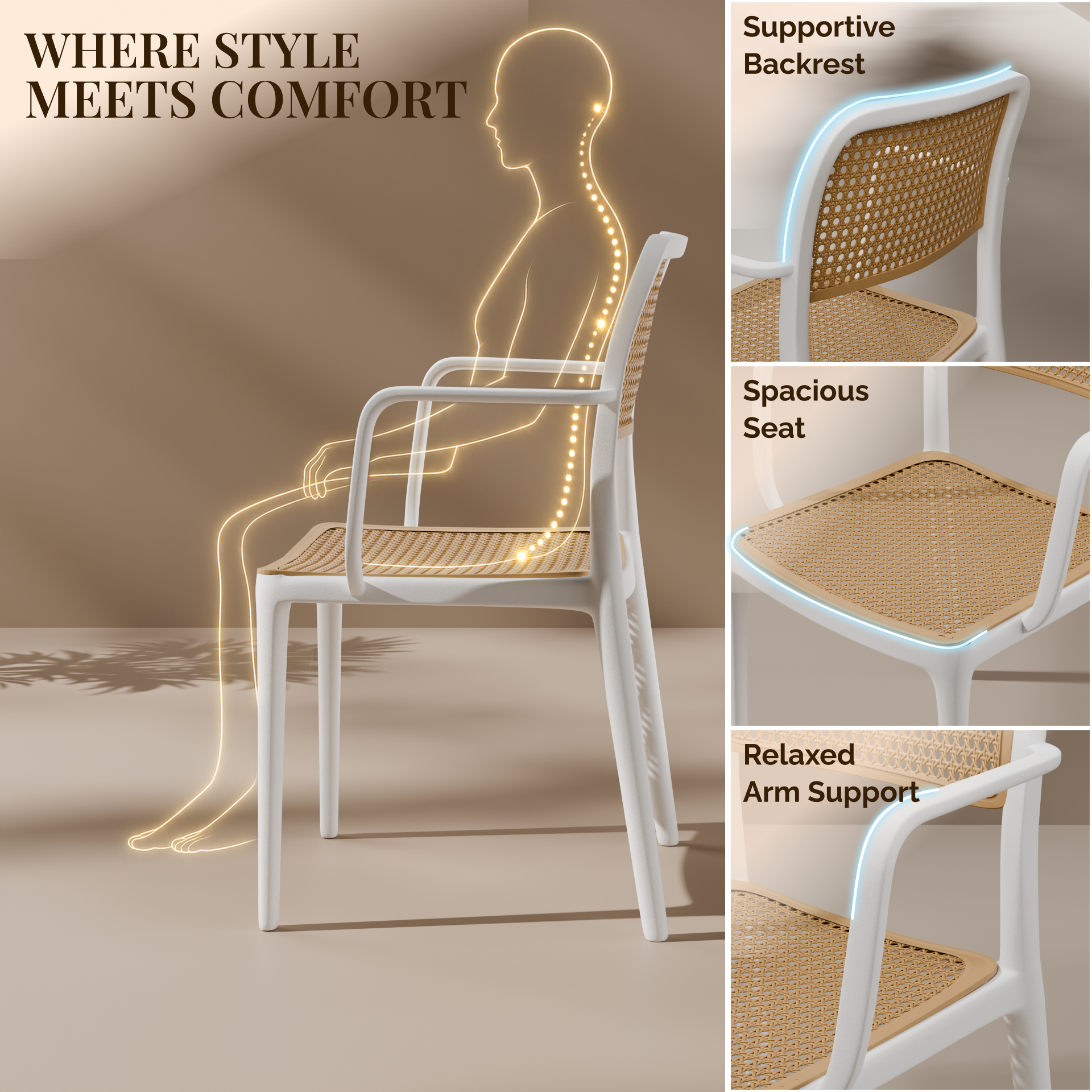 beAAtho Bloom Designer Chair for Dining, Living Room, Bedroom, Cafeteria, Cafe, Restaurant & Hotel | Modern Accent Chair | Ergonomic Comfort | Indoor & Outdoor Use | 3-Year Warranty |